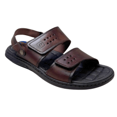 Sandália Pegada 131288-01 2 em 1 faz chinelo Couro Pinhão