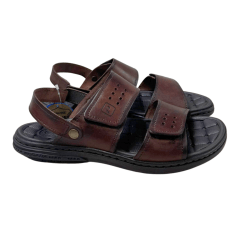 Sandália Pegada 131288-01 2 em 1 faz chinelo Couro Pinhão