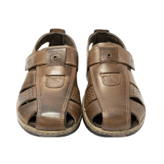 Sandália Pegada 132201-02 Couro Natural com Velcro Pinhão