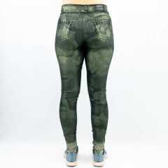 Legging Rola Moça Supplex Fake Jeans 06260 Verde Militar