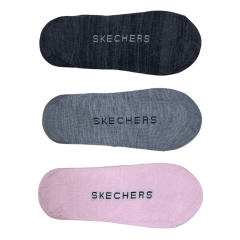 Kit Meia Skechers YSO-S113836 5 Pares silicone no calcanhar