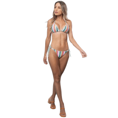 Calcinha Rosa Tatuada 10141 Renda Zigzag Verde