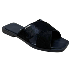 Chinelo Bottero 336818 Couro Natural Poney Preto