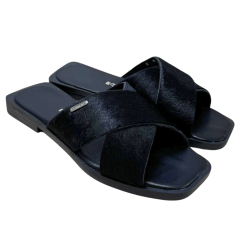 Chinelo Bottero 336818 Couro Natural Poney Preto