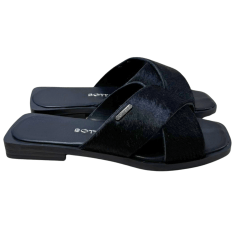 Chinelo Bottero 336818 Couro Natural Poney Preto