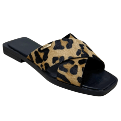 Chinelo Bottero 336818 Fischer em Couro Natural Tigre Preto