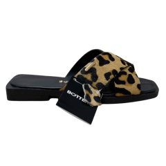 Chinelo Bottero 336818 Fischer em Couro Natural Tigre Preto