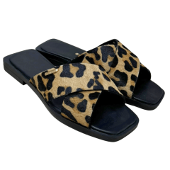 Chinelo Bottero 336818 Fischer em Couro Natural Tigre Preto