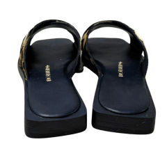Chinelo Bottero 336818 Fischer em Couro Natural Tigre Preto