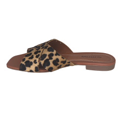 Chinelo Bottero 366901 Lilia Couro Natural Poney Onça