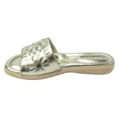 Chinelo ComfortFlex 22-80401 Napa Metalizado com palmilha Soft Dourado