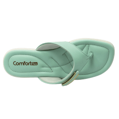 Chinelo ComfortFlex 22-80403 Napa com palmilha Soft Turquesa