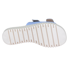 Chinelo ComfortFlex 2345404 Couro Natural Relax Soft Azul