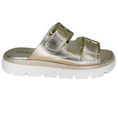 Chinelo ComfortFlex 2446402 Floter Metalizado Dourado