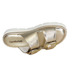 Chinelo ComfortFlex 2446402 Floter Metalizado Dourado