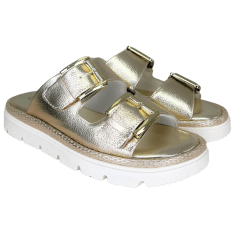 Chinelo ComfortFlex 2446402 Floter Metalizado Dourado