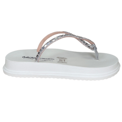 Chinelo Dakota Y6242-12 Papete com Tiras em Strass Prata