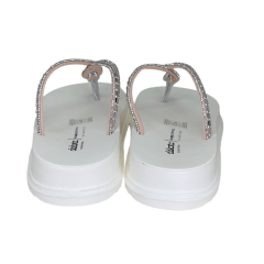 Chinelo Dakota Y6242-12 Papete com Tiras em Strass Prata