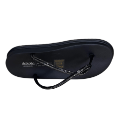 Chinelo Dakota Y6242-14 Papete com Tiras em Strass Preto