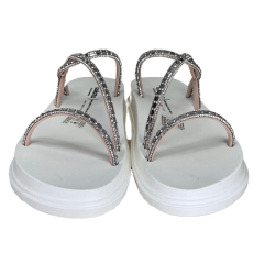 Chinelo Dakota Y6247-3 Papete com Tira Strass Prata