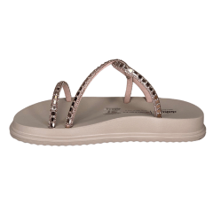 Chinelo Dakota Y6247 Papete com tiras Strass Rose