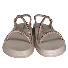 Chinelo Dakota Y6247 Papete com tiras Strass Rose