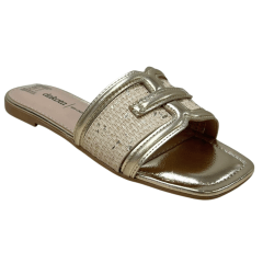 Chinelo Dakota Y9934 Rasteirinha Namaste Champanhe