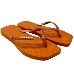 17242 Chinelo Havainas Slim Square Glitter FC Laranja Cerrado