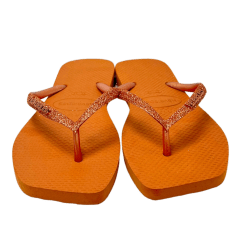 17242 Chinelo Havainas Slim Square Glitter FC Laranja Cerrado