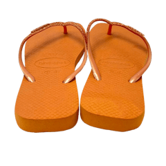 17242 Chinelo Havainas Slim Square Glitter FC Laranja Cerrado