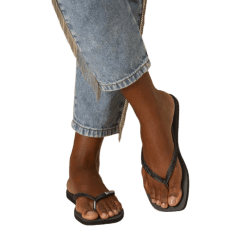 Chinelo Havaianas Slim Square Sparkle Glitter Grafite