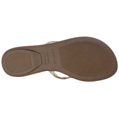 Chinelo Luz da Lua 52210068 Couro Natural Vênus com Strass