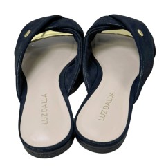 Chinelo Luz da Lua 53120036 Couro Natural Puntini Preto