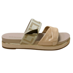 Chinelo Luz da Lua 58890300 Couro Natural Puntini Bege