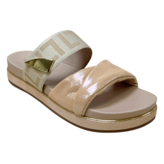 Chinelo Luz da Lua 58890300 Couro Natural Puntini Bege