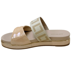 Chinelo Luz da Lua 58890300 Couro Natural Puntini Bege
