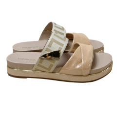 Chinelo Luz da Lua 58890300 Couro Natural Puntini Bege