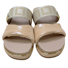 Chinelo Luz da Lua 58890300 Couro Natural Puntini Bege