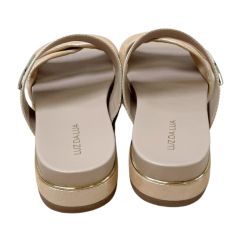 Chinelo Luz da Lua 58890300 Couro Natural Puntini Bege
