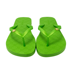 Chinelo Luz da Lua 60150001 Rubber Esmeralda com Monograma Verde