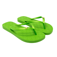 Chinelo Luz da Lua 60150001 Rubber Esmeralda com Monograma Verde