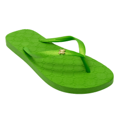 Chinelo Luz da Lua 60150001 Rubber Esmeralda com Monograma Verde