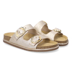 Chinelo Luz da Lua 80600001 Couro Natural Venus Ouro