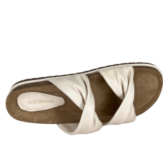 Chinelo Luz da Lua 80600005 Couro Natural Saara Marfim