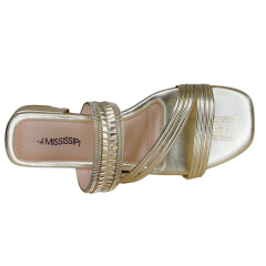 Chinelo Mississipi MB201 Rasteirinha Rives Metal Dourado