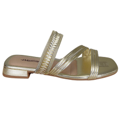 Chinelo Mississipi MB201 Rasteirinha Rives Metal Dourado