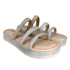 Chinelo Mississipi MB811 Grosseto com Strass Dourado