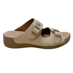 Chinelo Pegada 233816-03 Couro Natural Burnished Blush Bege