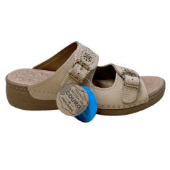 Chinelo Pegada 233816-03 Couro Natural Burnished Blush Bege