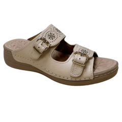 Chinelo Pegada 233816-03 Couro Natural Burnished Blush Bege